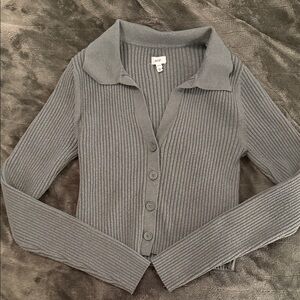 Aerie Green Cropped Ribbed Women's Sweater